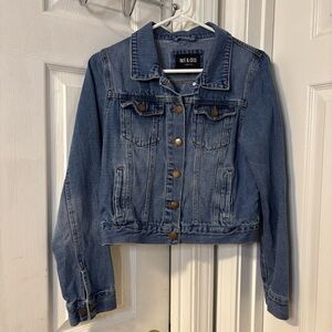 Bee & Ceci Premium Classic Blue Denim Jacket Size Large 💯 % Cotton